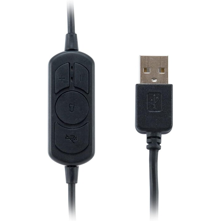 Kopfhörer + Mikrofon, Headset, USB, schwarz
