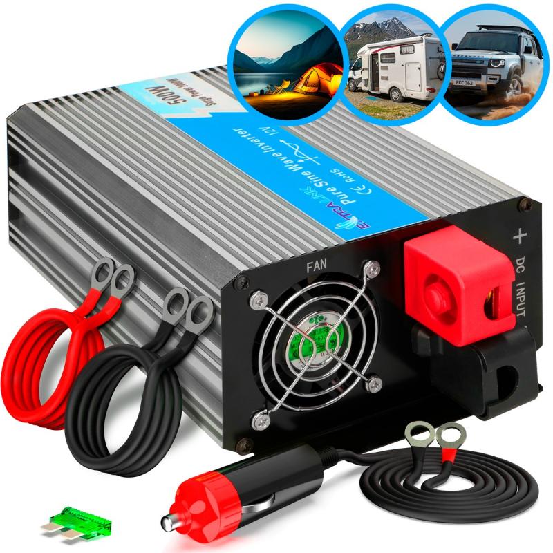 Extralink CAR Voltage Converter 12V - 230v, 500w, Pure Sinus Opip-500w