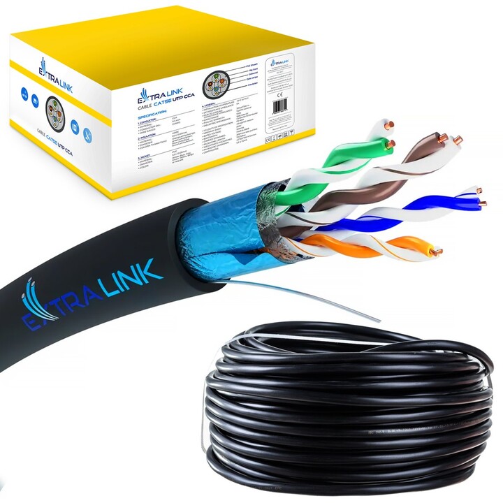 Extralink Cat5e FTP (f/utp) V2 Outdoor Twisted Pair 305 m