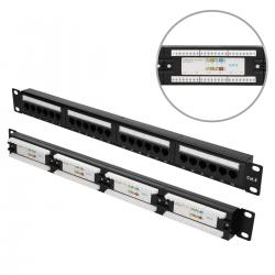 Panel de conexiones UTP Cat6 Extralink de 24 puertos V2