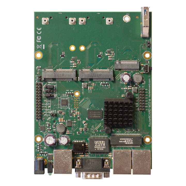 Mikrotik Rbm33g Routerboard 2X CPU-Kern, 880 MHz, 256 MB, 3xGE, 2xMinipci, 1xUSB 3.0, Microsd, M.2-Steckplatz