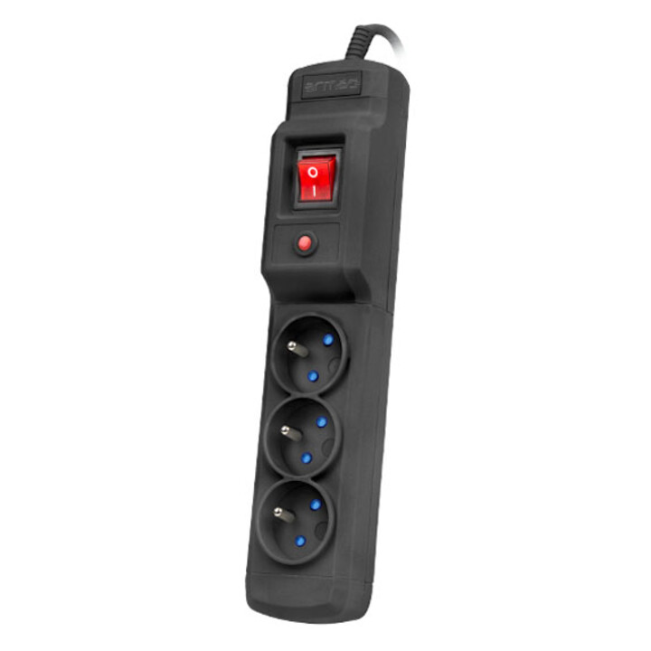 Armac Multi M3 Protection Power Strip, 3 sockets, 5 m cable, black