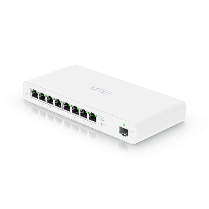 Ubiquiti Uisp-r-eu Gigabit POE Router per applicazioni Micropop, 8 porte GBE Rj45 con Poe passivo, 1X Sfp, 110 W