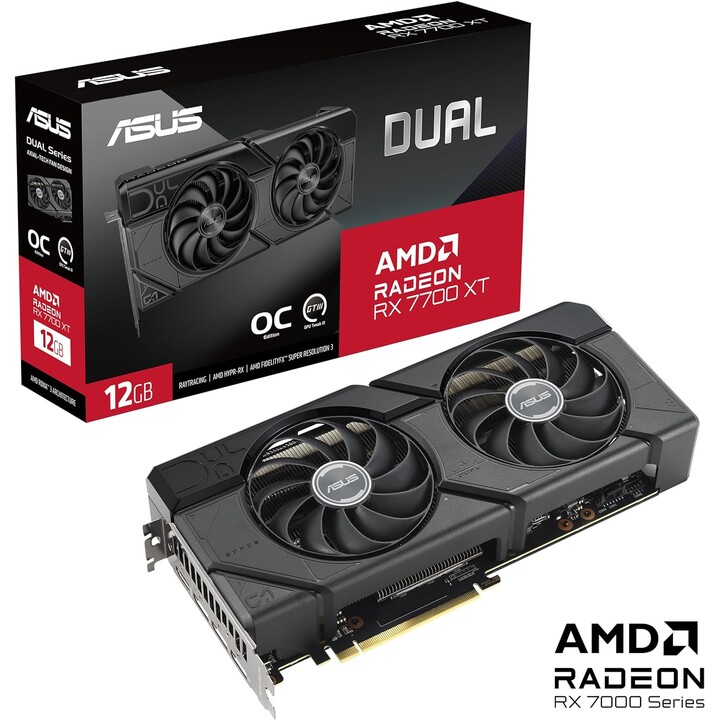 Asus Dual RX7700XT-o12G Amd Radeon RX 7700 Xt 12GB GDDR6