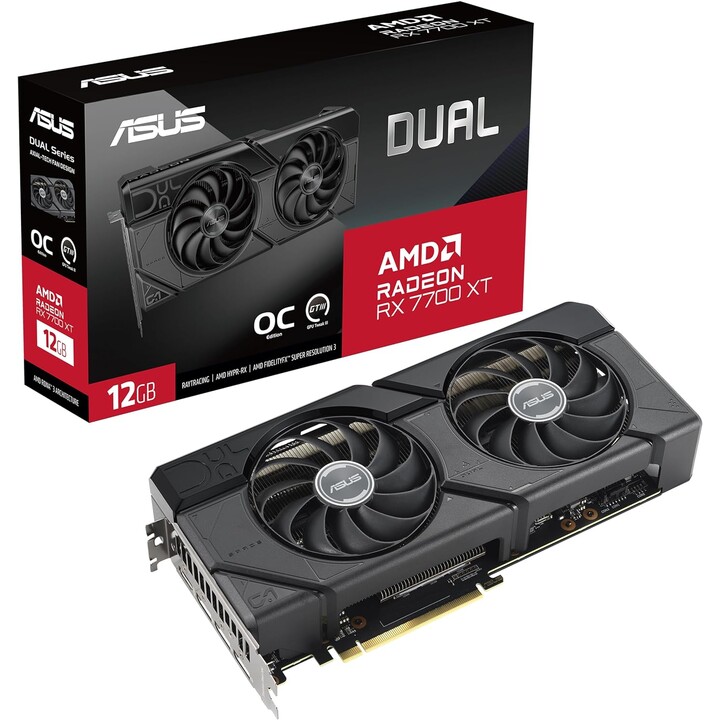 Asus Dual RX7700XT-o12G Amd Radeon RX 7700 Xt 12GB GDDR6