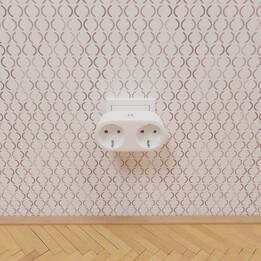 Tesla Smart Plug Plugue elétrico duplo com Wi-Fi, branco