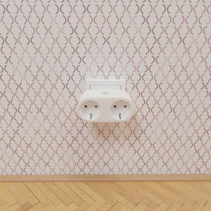 Tesla Smart Plug Doppelsteckdose mit Wi-Fi, weiß
