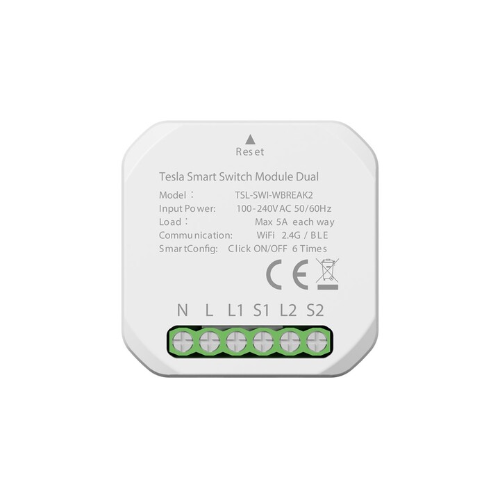 TESLA TSL-SWI-WBREAK2 Smart Switch Module Dual