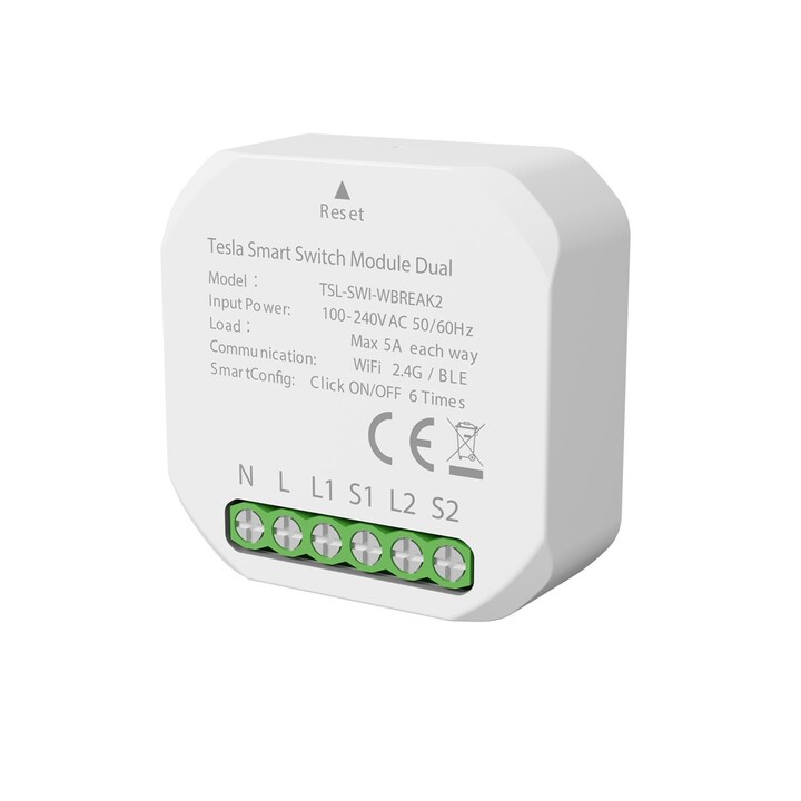 Modulo Smart Switch TESLA TSL-SWI-WBREAK2 doppio