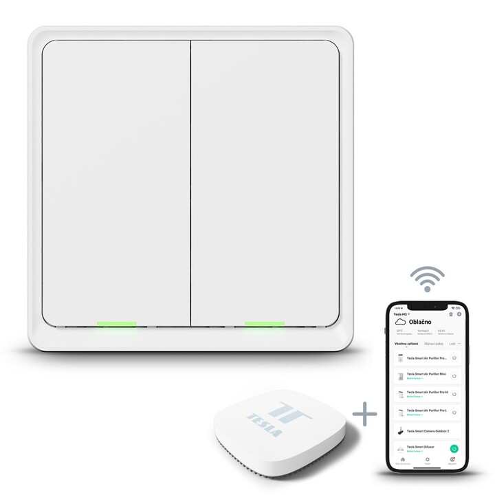 Interruptor doble TESLA TSL-SWI-ZIGBEE2 Smart Switch Dual ZigBee