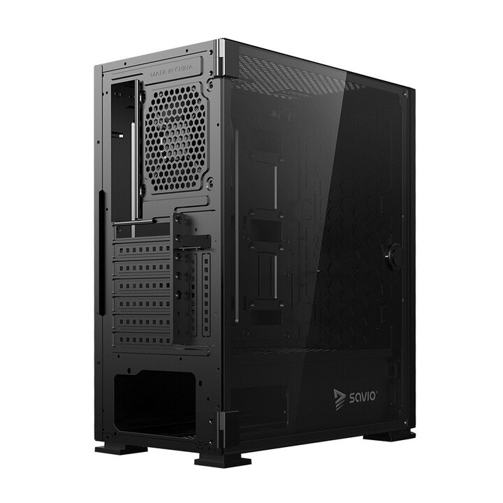 Custodia per computer SAVIO Shadow X2 in rete/vetro nera