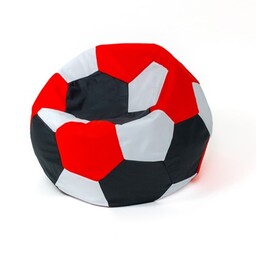 Sako bolso puf bola blanco-negro-rojo XL 120 cm