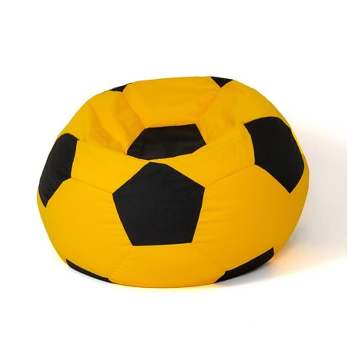 Soccer Sako sac pouf jaune-noir XL 120 cm