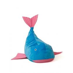 Bolsa Sako puf Ballena azul-rosa L 110 x 80 cm