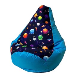 Sako pouf bag printed pear blue planets XL 130 x 90 cm