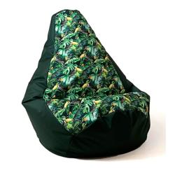 Saco Sako puf estampado pera negro-papua XL 130 x 90 cm