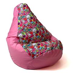 Sako bolso puf estampado pera rosa hada L 105 x 80 cm