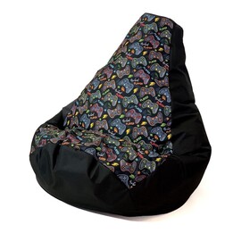 Sako Tasche pouffe Birne drucken Schwarz -Pad Spieler XL 130 x 90 cm