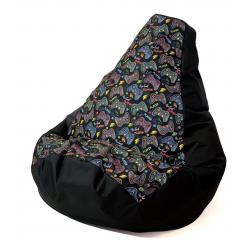 Sako bolso puf Peral estampado negro-jugador XXL 140 x 100 cm