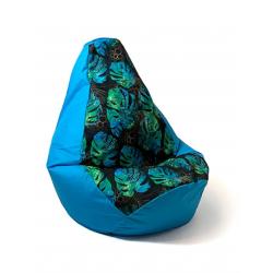 Sako bolso puf Estampado pera azul-monstera L 105 x 80 cm