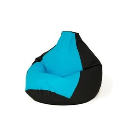 Saco pufe Sako Pêra preto e azul L 105 x 80 cm