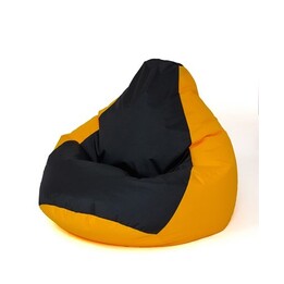 Sako Tasche pouffe Birne gelb- Schwarz XL 130 x 90 cm