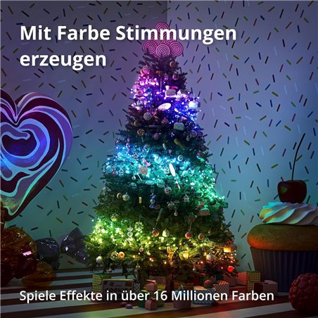 TWINKLY Strings 600 (TWS600STP-BEU) Smart Christmas Tree Lights 600 RGB LEDs 48m