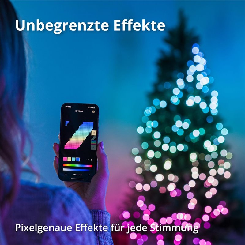 TWINKLY Strings 600 (TWS600STP-BEU) Smart Christmas Tree Lights 600 RGB LEDs 48m