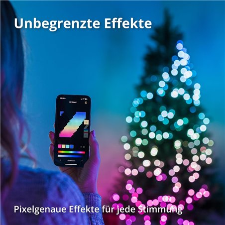 TWINKLY Strings 600 (TWS600STP-BEU) Smart Christmas Tree Lights 600 RGB LEDs 48m