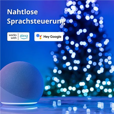 TWINKLY Strings 600 (TWS600STP-BEU) Smart Christmas Tree Lights 600 RGB LEDs 48m
