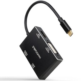 Nanocable-Konverter 10.16.4307/ USB-Typ-C-Stecker – VGA-Buchse/ DVI-Buchse/ HDMI-Buchse/ DisplayPort-Buchse/ 10 cm/ Schwarz