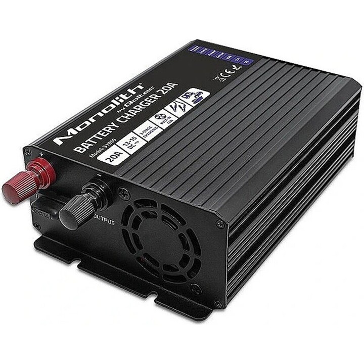 Qoltec Monolith Smart BatterieladegerätfürLiFePO4 AGM GEL SLA-Batterien | 20A | 12V