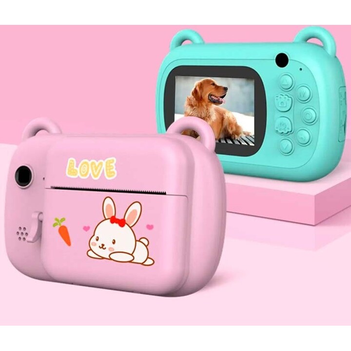 A7 Polaroid Pink - Fotocamera istantanea con stampa per bambini