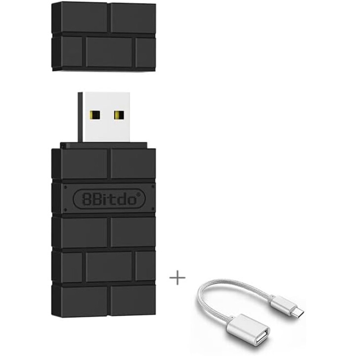 8Bitdo Adaptador Gaming Wireless 2 Negro - Nintendo Switch / Android TV / Windows / MacOS / Raspberry Pi 3B+ / 3B / 2B