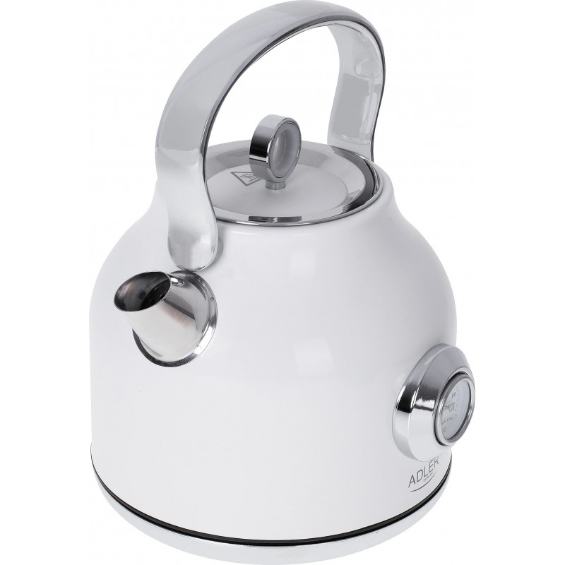 Adler | Wasserkocher mit Thermomete | 1346w n. Chr. | Elektrisch | 2200W | 1,7L | Edelstahl | 360° drehbare Basis | Weiß