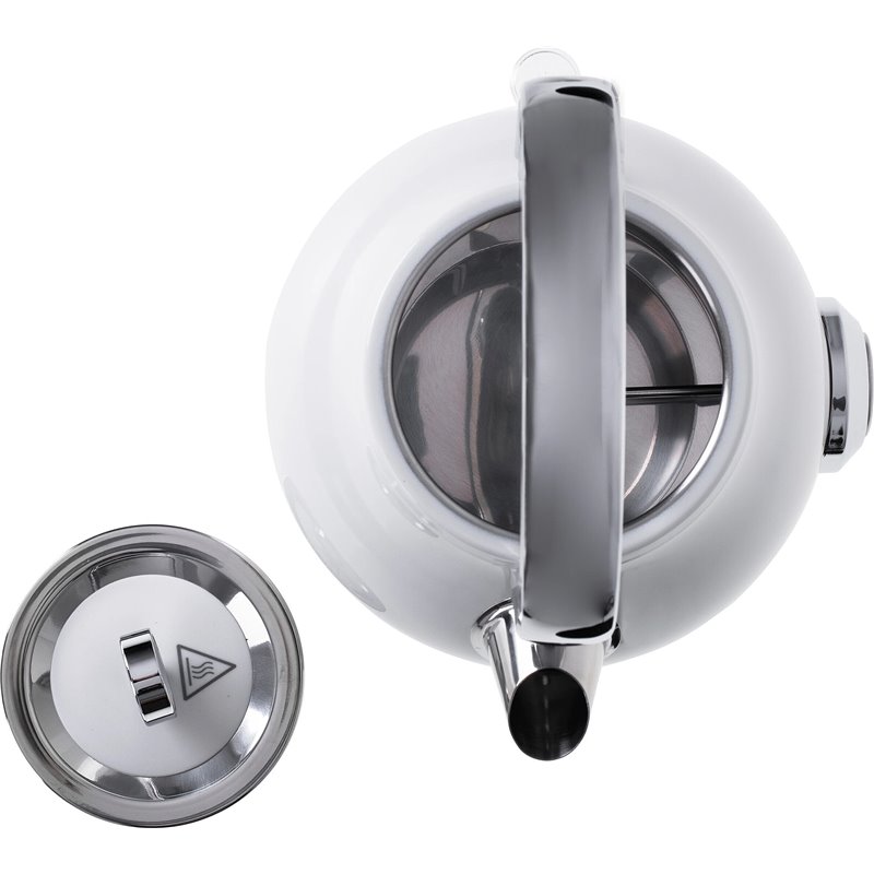 Adler | Wasserkocher mit Thermomete | 1346w n. Chr. | Elektrisch | 2200W | 1,7L | Edelstahl | 360° drehbare Basis | Weiß