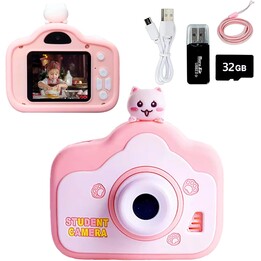 A9 X11S fotocamera digitale per bambini Full HD con messa a fuoco sul viso rosa