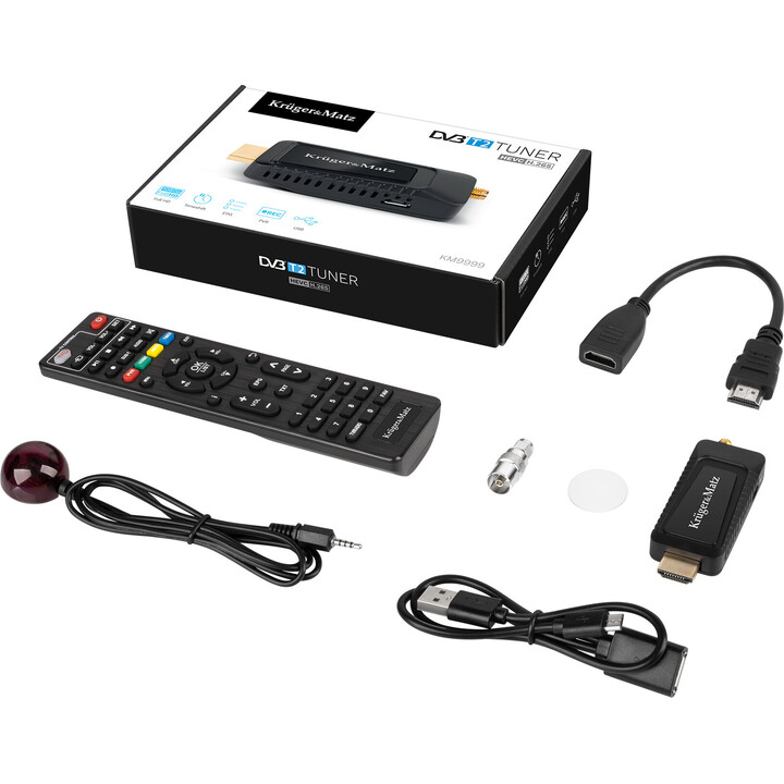 Kruger & Matz Mini Dekoder Dvb-T2 H.265 Hevc Km9999