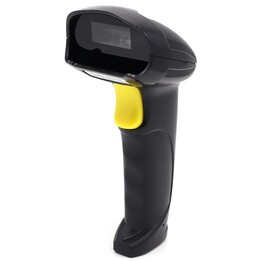 Qoltec 50853 1D Laser Barcode Scanner | 2D | Black