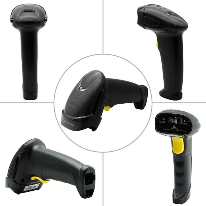 Qoltec 50853 Escáner de código de barras láser 1D | 2D | Negro