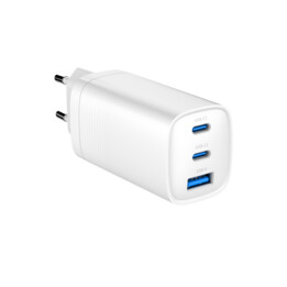 Gembird TA-UC-PDQC65-01-W Chargeur rapide USB PowerDelivery GaN 3 ports 65 W, blanc