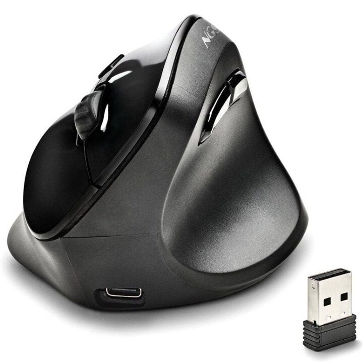 Mouse ergonômico sem fio NGS EVO Moksha/bateria recarregável/até 2400 DPI