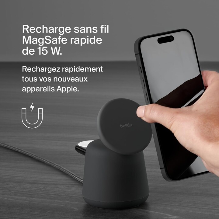 Belkin BoostCharge Pro MagSafe 2-in-1 Ladegerät 15w Schwarz
