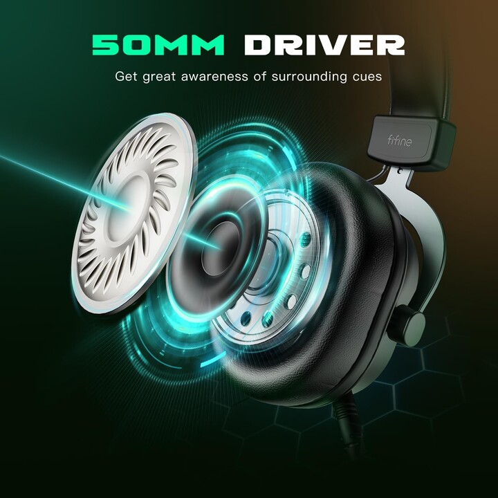 Fifine AmpliGame H6 USB Preto - Fones de ouvido para jogos