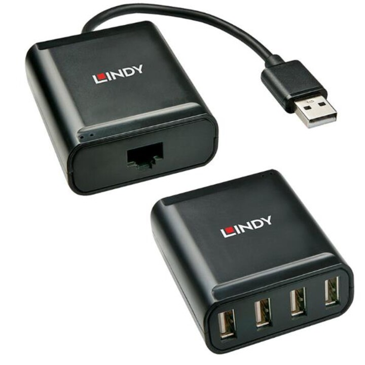 Usb 2.0 cat.5 extender 60m, 4 ports