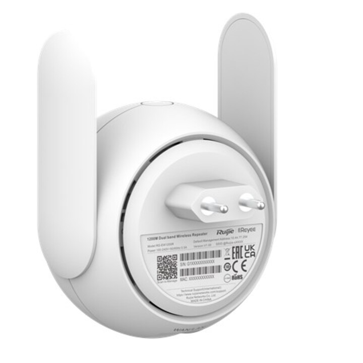 Ruijie Networks RG-EW1200R système Wi-Fi maillé Bi-bande (2,4 GHz / 5 GHz) Wi-Fi 5 (802.11ac) Blanc 1 Externe