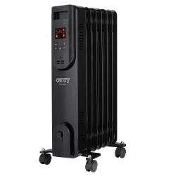 Calentador de aceite eléctrico con mando a distancia CAMRY CR 7812, 7 aletas, 1500 W negro