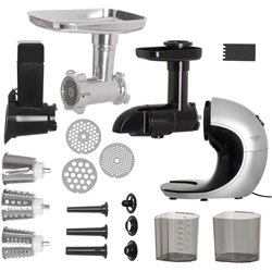 Adler | Langsam laufender Entsafter 3in1 – Fleischwolf, Entsafter, Gemüsereibe | 4131 n. Chr. | Typ Slow Juicer | Edelstahl | 15