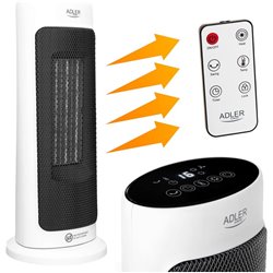 Adler | Tower Fan Heater with Timer | AD 7738 | Ceramic | 2000 W | Number of power levels 2 | Suitable for rooms up to 25 m2 | W