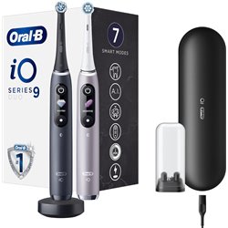 Wiederaufladbare elektrische Zahnbürste Oral-B Io 9 Series Duo 2 Köpfe Schwarz Onyx/Rose Zahnputzmodi 7